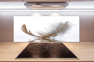 Glazen achterwand keuken Een veer op het water