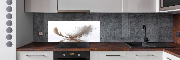 Glazen achterwand keuken Een veer op het water