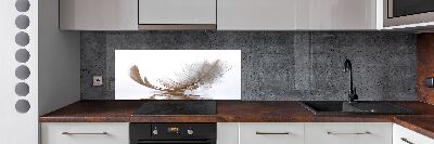 Glazen achterwand keuken Een veer op het water