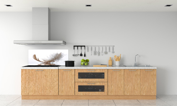 Glazen achterwand keuken Een veer op het water