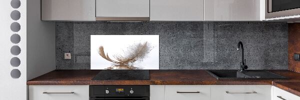 Glazen achterwand keuken Een veer op het water