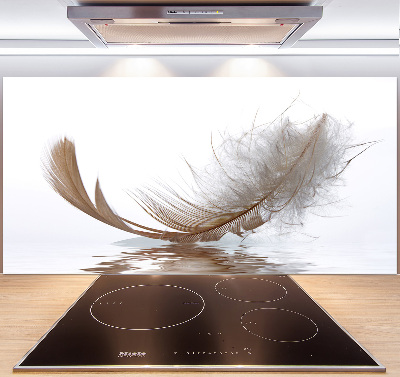 Glazen achterwand keuken Een veer op het water