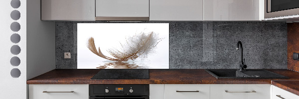 Glazen achterwand keuken Een veer op het water