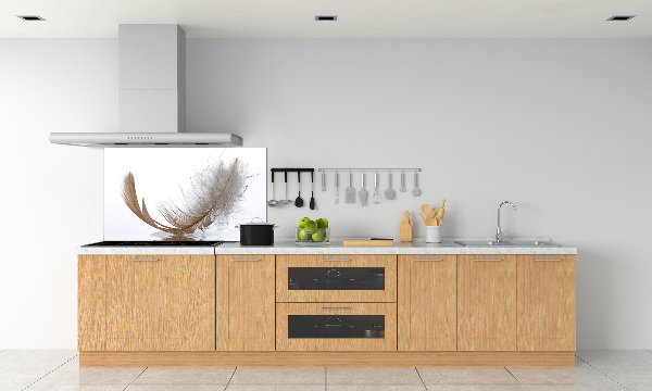 Glazen achterwand keuken Een veer op het water