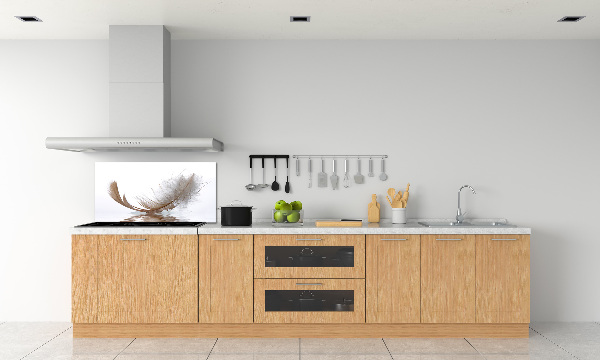 Glazen achterwand keuken Een veer op het water