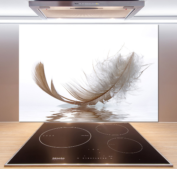 Glazen achterwand keuken Een veer op het water