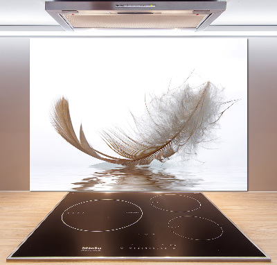 Glazen achterwand keuken Een veer op het water