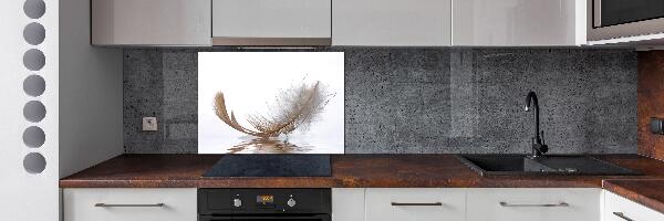 Glazen achterwand keuken Een veer op het water