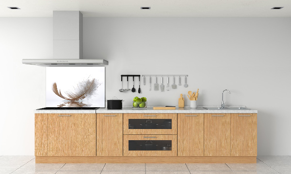 Glazen achterwand keuken Een veer op het water