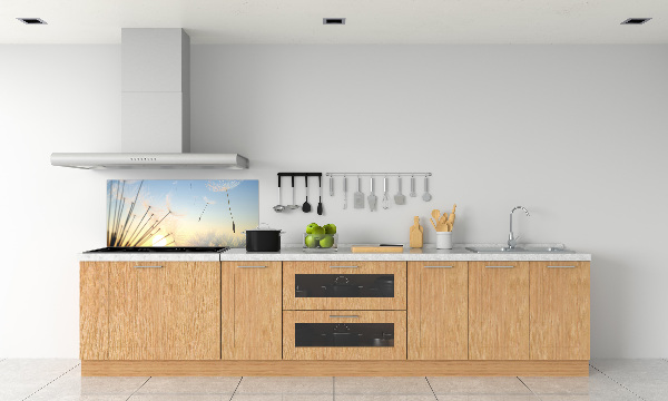 Glazen achterwand keuken Paardenbloemzaden