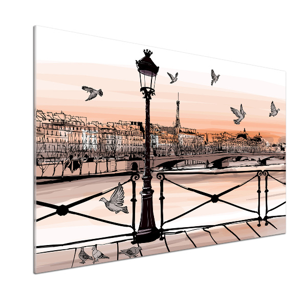 Spatscherm keuken Schemering in Parijs