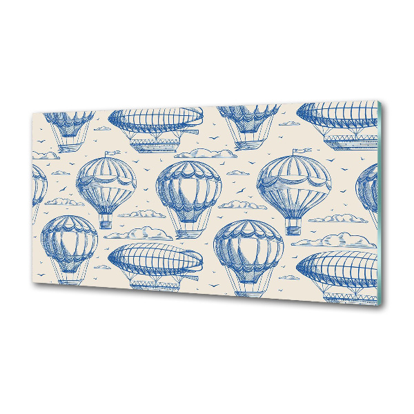 Glazen achterwand keuken Ballonnen en luchtschepen