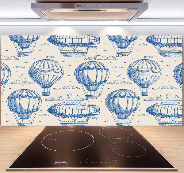Glazen achterwand keuken Ballonnen en luchtschepen