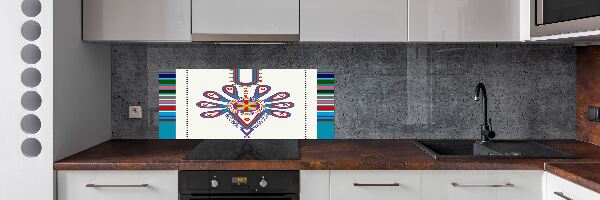 Glazen achterwand keuken Pools volkspatroon