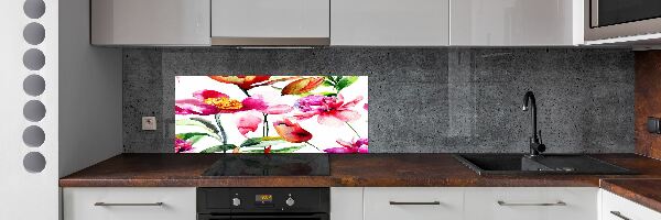 Spatscherm keuken Wilde bloemen