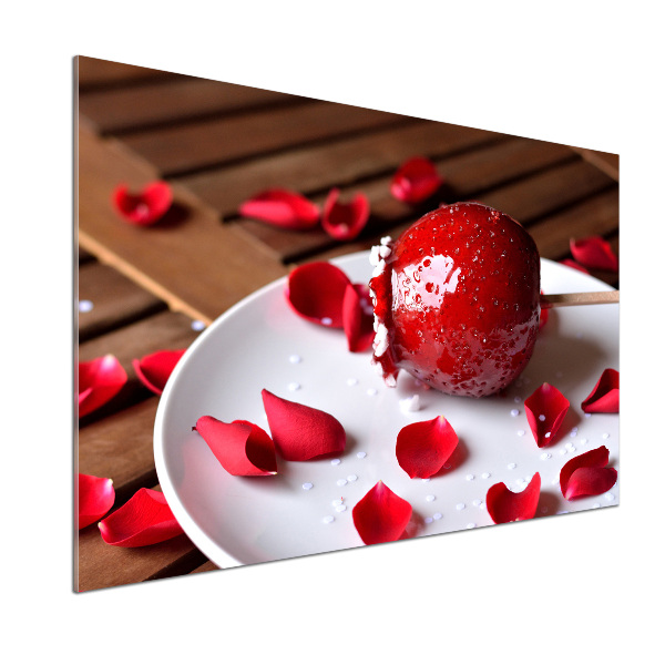 Glazen achterwand keuken Appel aan een stokje