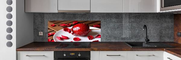 Glazen achterwand keuken Appel aan een stokje