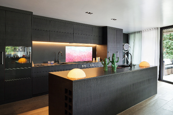 Glazen achterwand keuken Kersenbloesems