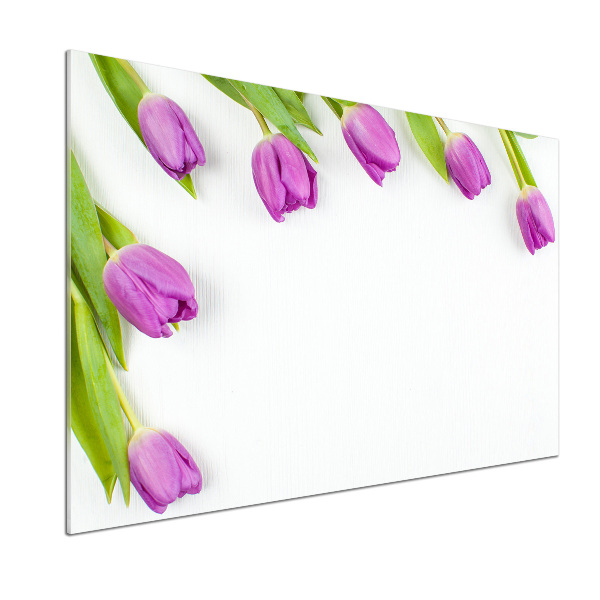 Achterwand keuken Paarse tulpen