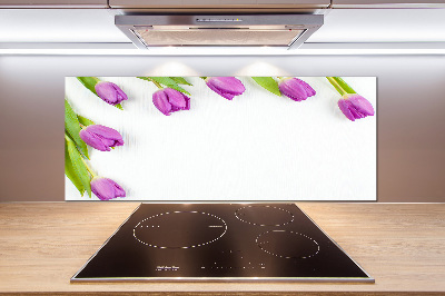 Achterwand keuken Paarse tulpen