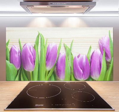 Keuken achterwand Paarse tulpen