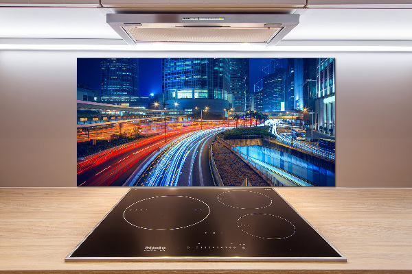 Panel do kuchni Hongkong nocą