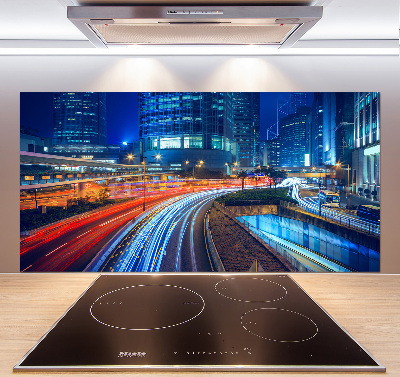 Achterwand keuken Hong Kong 's nachts