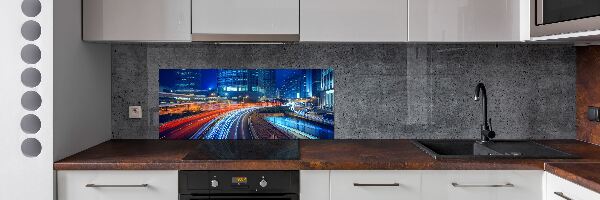 Achterwand keuken Hong Kong 's nachts