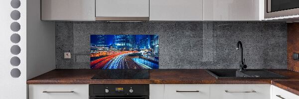 Achterwand keuken Hong Kong 's nachts