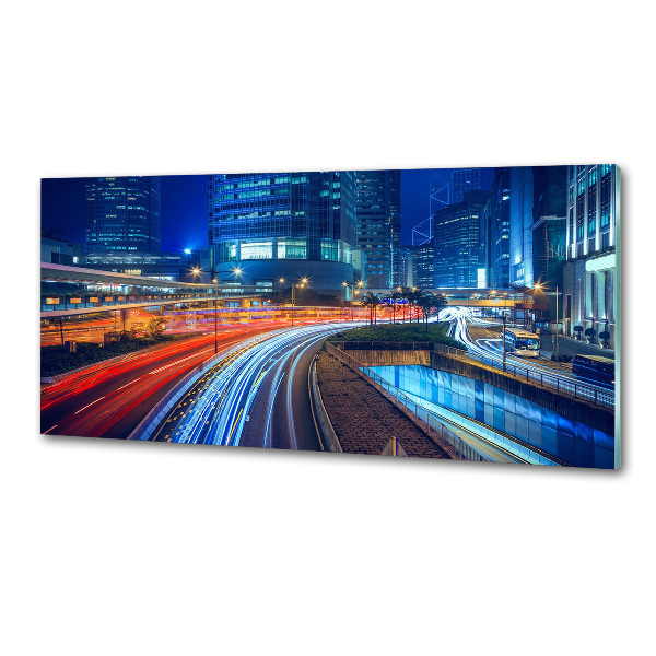 Panel do kuchni Hongkong nocą