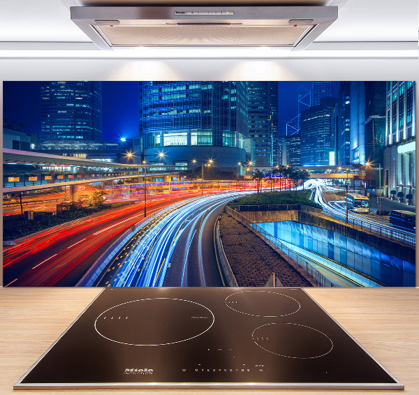 Achterwand keuken Hong Kong 's nachts