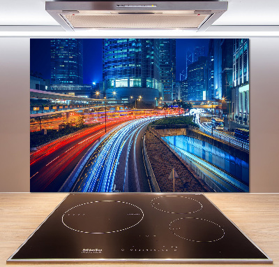 Achterwand keuken Hong Kong 's nachts