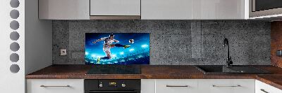 Glazen achterwand keuken Voetballer