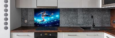 Glazen achterwand keuken Voetballer