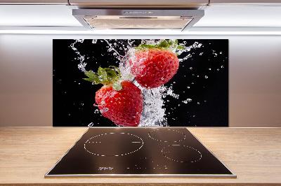 Spatplaat keuken Aardbeien en water