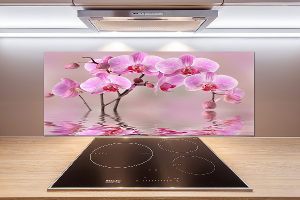 Spatscherm keuken Roze orchidee