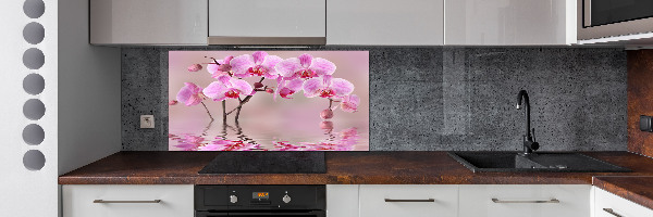 Spatscherm keuken Roze orchidee