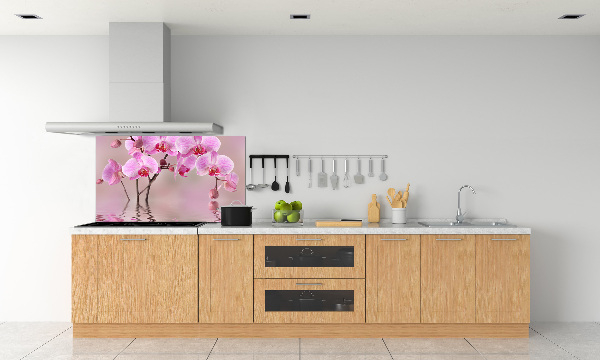 Spatscherm keuken Roze orchidee