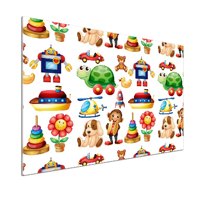 Panel szklany do kuchni Zabawki