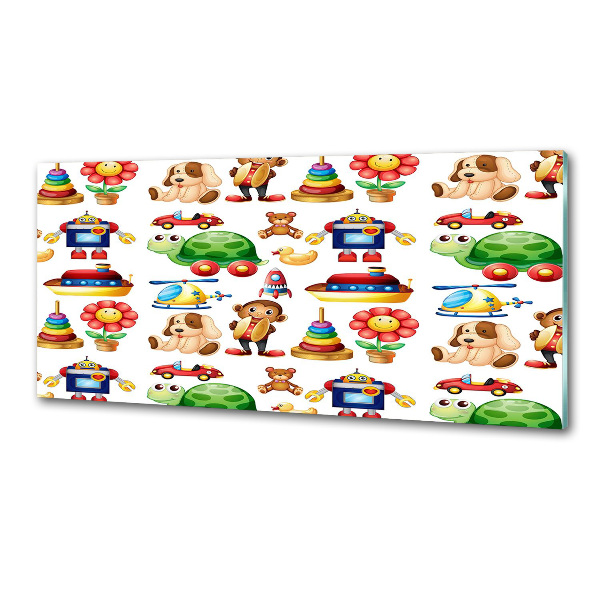 Panel szklany do kuchni Zabawki