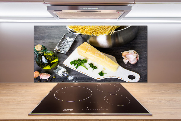 Glazen achterwand keuken Pasta met knoflook