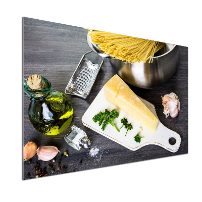 Glazen achterwand keuken Pasta met knoflook