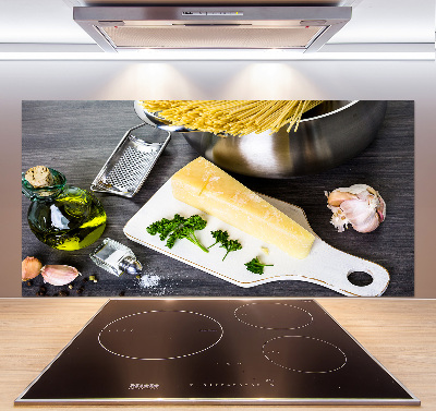 Glazen achterwand keuken Pasta met knoflook