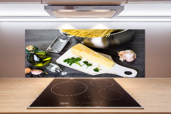 Glazen achterwand keuken Pasta met knoflook