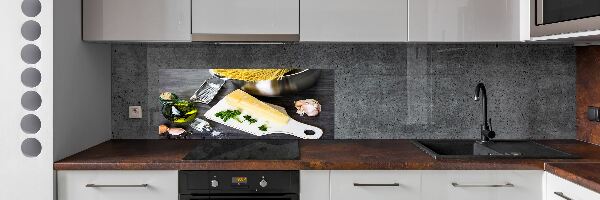 Glazen achterwand keuken Pasta met knoflook
