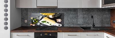 Glazen achterwand keuken Pasta met knoflook