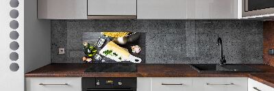 Glazen achterwand keuken Pasta met knoflook