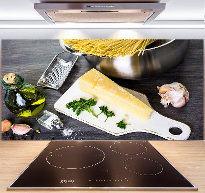 Glazen achterwand keuken Pasta met knoflook