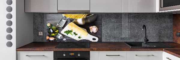 Glazen achterwand keuken Pasta met knoflook