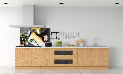 Glazen achterwand keuken Pasta met knoflook